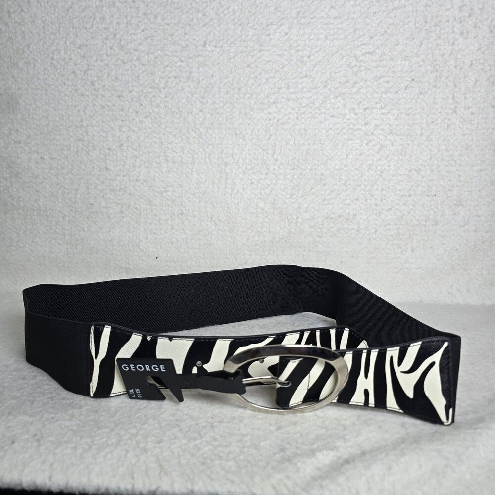 George Zebra Stretch Womens Fashion Belt L/XL NWT 41" Long